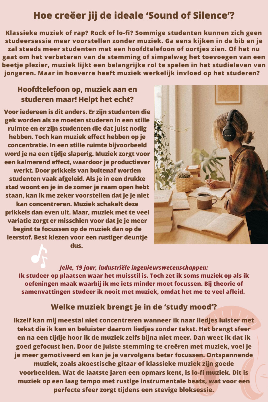 Eerste pagina van de blog